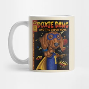 Funny superhero Doxie Dawg Dachshund Dog cute doxy fur baby fighting for justice Mug